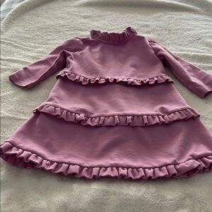 Janie and Jack Pink A-Line Dress with Ruffled Tiers and Long Sleeves